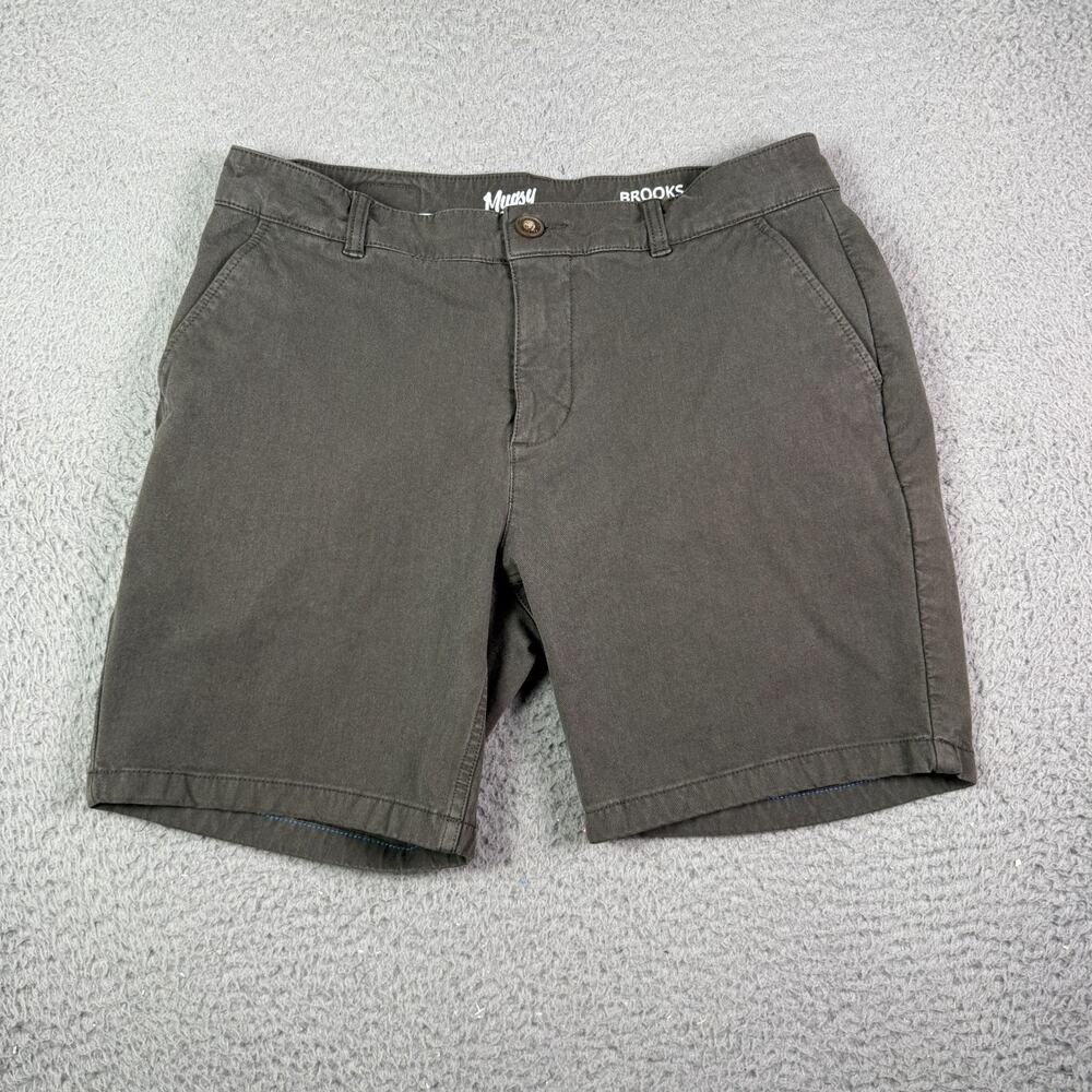 Mugsy Brooks Chino Shorts Mens 33 Brown 7" Stretch Golf Preppy K6CNBC
